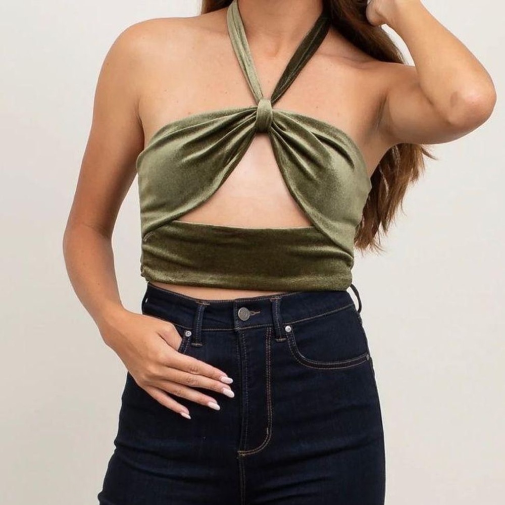 South Moon Under Velvet Cutout Halter